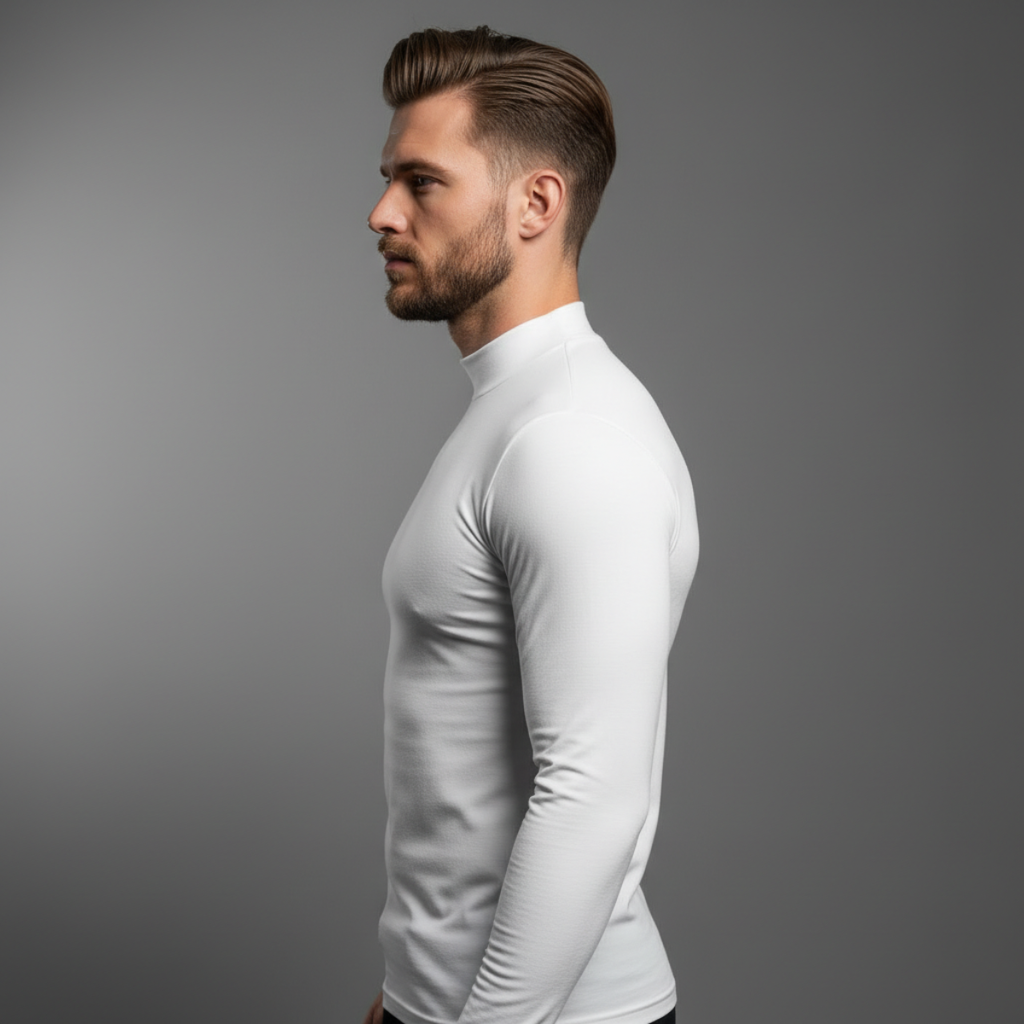 Base Mock Neck – White