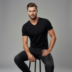 Core V-Neck Tee – Black