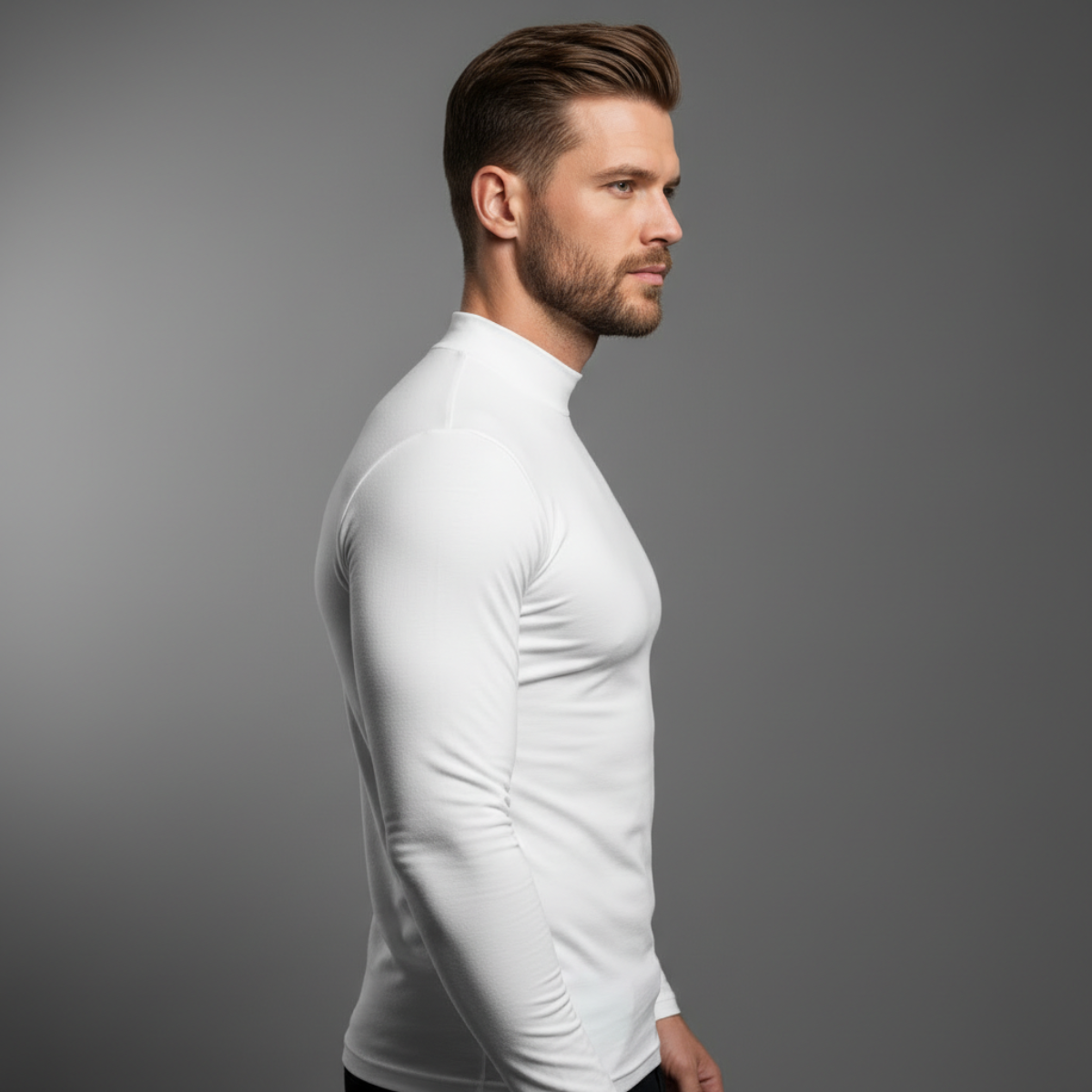 Base Mock Neck – White